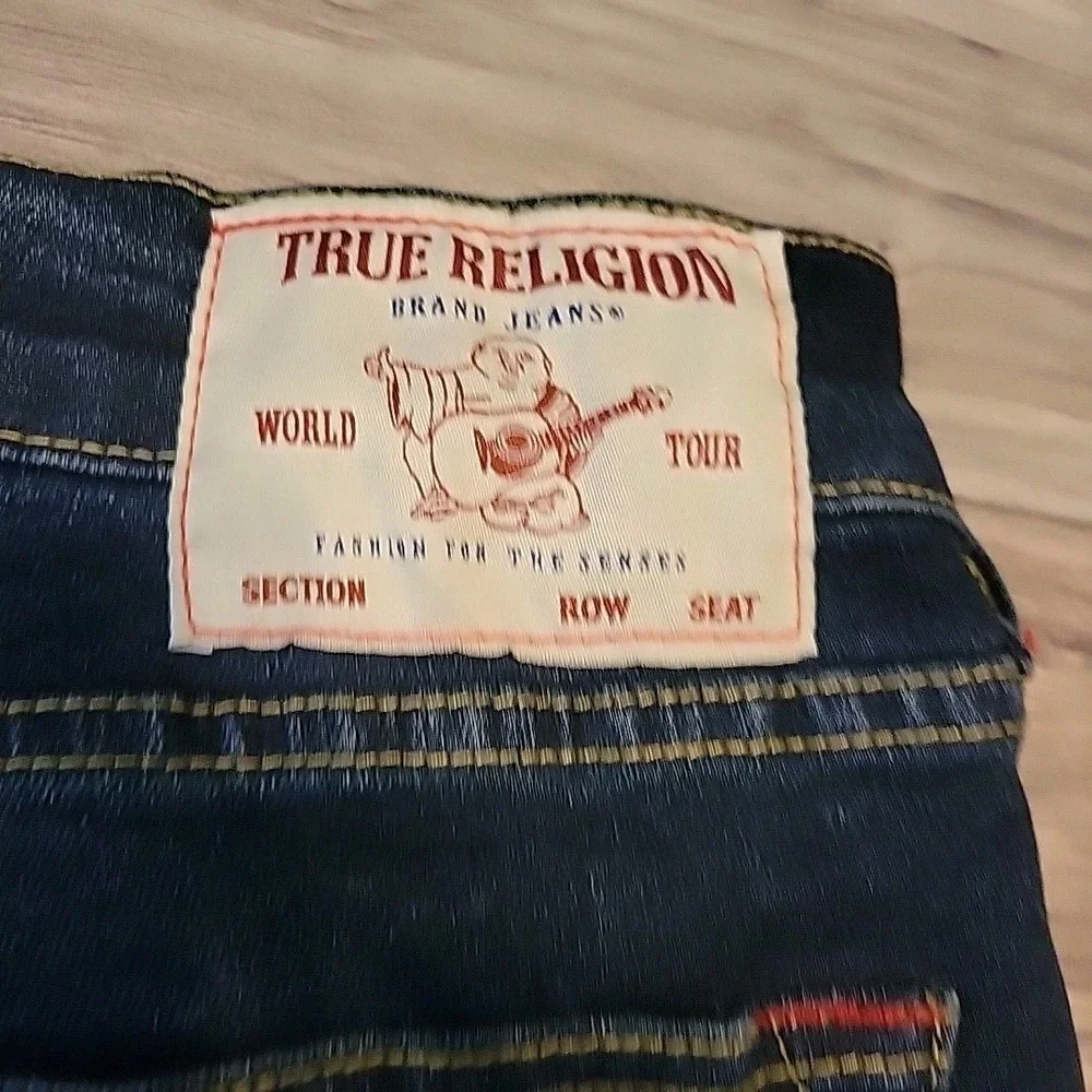 True‎ Religion Ricky Shorts Mens 34 Blue Relaxed Straight Raw Hem  Denim